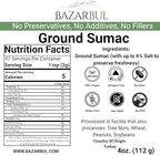 BAZARBUL Pure Sumac Spice Powder, 100% Authentic Turkish Seasoning, Non-GMO, No Salt Added, Organic, 4 oz Resealable Bag