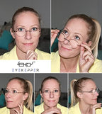Eyekepper Frameless Reading Glasses Women - Round Rimless Readers Men Black +2.50