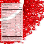 Red Pearl Sugar Sprinkles for Cake Decorating, 150g/5.29oz Mix Size, Edible Candy Pearls Cupcake Toppers, Baking Edible Cake Decorations for Anniversary Wedding Party Birthday