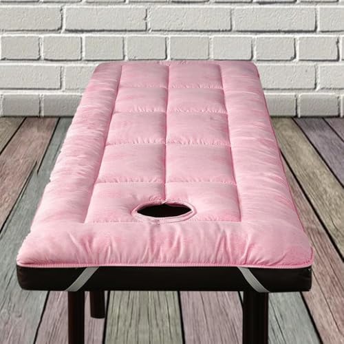 Generic SPA Massage Table Pad Beauty Salon Mattress with Elastic Bands Lightweight Bed Mat Facial Bed Cushion for Hotels Guesthouses, Pink