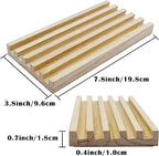 Yuanhe Domino Holder Trays Rack - Set of 4 Wooden Tiles Stand Holders for Mexican Train Rummy Chickenfoot