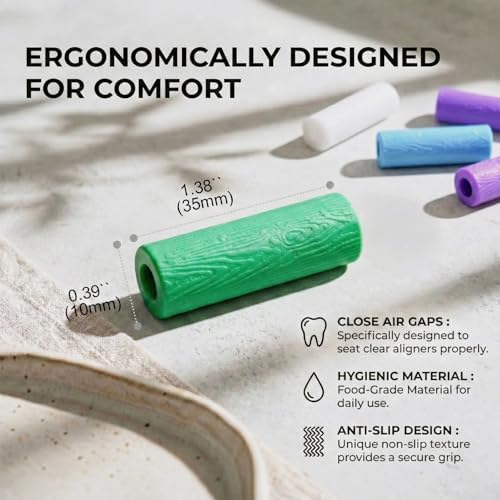 12 Pcs Aligner Seaters for Invisalign & Clear Aligners - Multicolor Silicone Orthodontic Chompers - Dental Chews for Retainers & Trays Seating