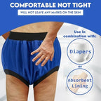 Adult Plastic Diaper Covers Waterproof, Leakproof Rubber Incontinence Pants Washable, High Waist Women Underwear Overnight (Blue, Large)