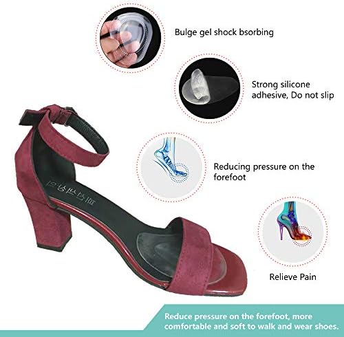 Ball of Foot Cushions Metatarsal Pads for Women Men Soft Gel Insoles Supports Forefoot Cushioning, Pain Relief Morton's Neuroma Foot Pads (4 Pair)