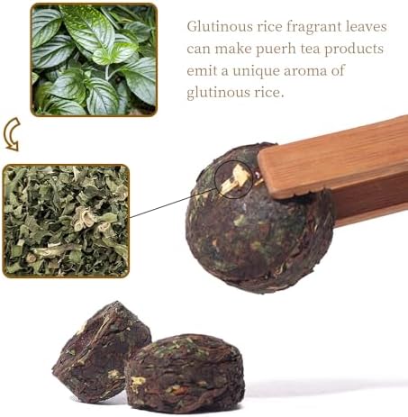 LWXLJMJZC-40pcs Cooked Stick Rice Puerh Tea|Ripe(Shu) Mini Tuo Cha|Yunnan Glutinous Rice Balls Pu erh Cake