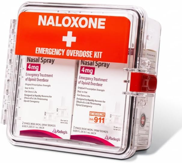 Outdoor Waterproof Naloxone Emergency Overdose Kit Cabinet – Clear Gasket-Sealed Wall Mount Storage Case – Naloxone Not Included