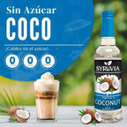 Syruvia Sugar Free Coffee Syrup, Coconut Flavored Syrup for Drinks, Lattes, and Desserts – 25.4 fl oz