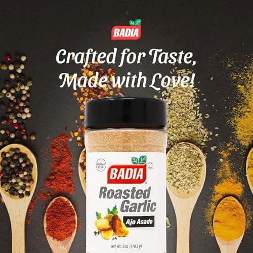 Badia Roasted Garlic Powder Seasoning, 6 oz – Smoky, Roasted Sweet Garlic Flavor - Gluten Free