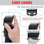 8PCS Magnetic Clipper Guards Cutting Guides Compatible with Wahl Clipper -from 1/16 Inch to 3/4 Inch(1.5-19mm)