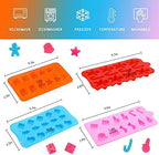 Christmas Silicone Chocolate and Candy Molds, Small Baking Molds for Cake Toppers, Santa Clause Snowman Christmas Tree Presents Gingerbread Stockings Star Candy Cane Molds 6Pcs