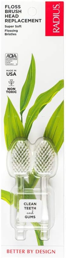 RADIUS Toothbrush Replacement Brush Heads 2-Count Improve Gum Health & Reduce Gum Issues - Super Soft - Pack of 1
