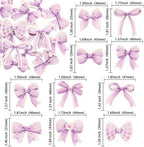 Gyufise 50Pcs Edible Purple Bowknot Cupcake Toppers Wafer Paper Bowknot Cake Dessert Picks Baby Shower Princess Cupcake Toppers for Birthday Party Decoration Supplies