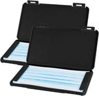 Mask Holder Face Masks Plastic Case Storage Bag Portable Mask Storage Clips Containers Disposable Face Masks Organizer Dustproof Storage Box for Mask Pollution Prevention (Black*2 Pieces)