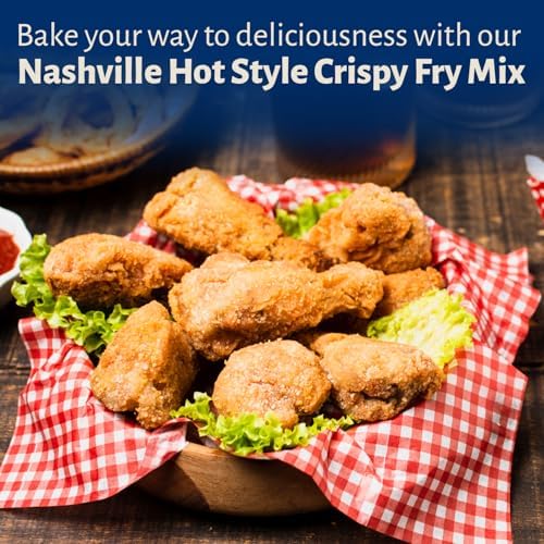 Calhoun Bend Mill Nashville Hot Style Crispy Fry Mix, Spicy Southern Seasoning for Perfect Chicken Tenders & Sandwiches, Fiery Flavor, Ideal for Air Fryer or Deep, 8 oz