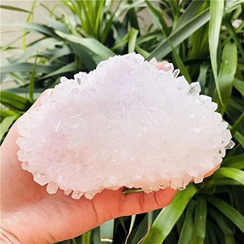 for Natural White Crystal Druse Quartz Crystal Cluster Nunatak Decoration Reiki Stone Column Point (Size : 500-550g)