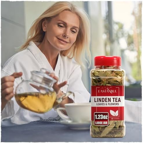 Eastanbul Linden Tea, 1.23oz, Linden Flower Loose Leaf Tea, AKA Te De Tilo, Te De Tila, Ihlamur, 100% Pure, Natural, Vegan, Non GMO, Caffeine Free