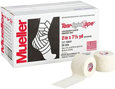 Mueller Tear-Light Tape, White, 2" x 7.5 yd., 24 Rolls