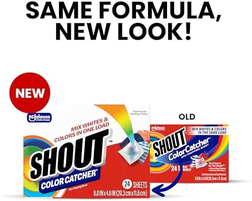 Shout Color Catcher Sheets for Laundry, Allow Mixed Washes, Prevent Color Runs and Maintain Original Clothing, 24 Count (Pack of 1)
