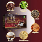 Men's Herbal Energy Coffee-Instant Black Coffee with Maca, Tongkat Ali, Epimedium&Ginseng–Boost Focus, Energy&Stamina–20 Sachets