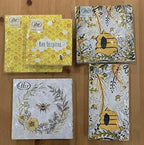 Boston International IHR 3-Ply Paper Napkins, 20-Count Cocktail Size, Bee Haven