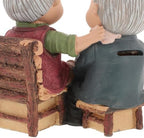 NUOBESTY Elderly Couple Figurines Miniature Grandparents Ornament Sculpture Loving Husband and Wife Resin Statue for Wedding Anniversary Cake Desk Decoration