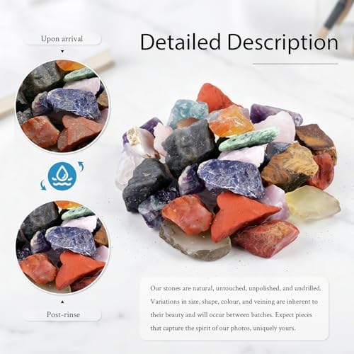 mookaitedecor 1 lb Bulk Natural Calcite Raw Crystals Rough Stones for Tumbling,Cabbing,Polishing,Wire Wrapping,Wicca & Reiki Crystal Healing