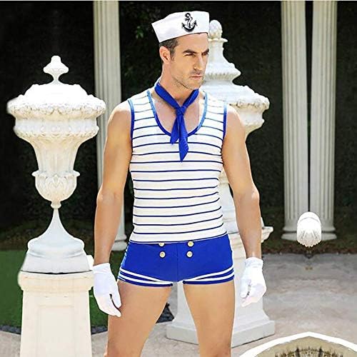 HÖTER Men's Sailor Costume Sexy Cosplay Party Uniform Set Outfit Tie Role Play Costumes Lingerie for Halloween Party