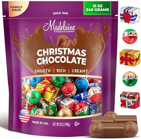 Madelaine Milk Chocolate Christmas Candy – Assorted Presents & Ornaments – Individually Wrapped Holiday Chocolates – Christmas Treats & Stocking Stuffers – 12 oz Bag