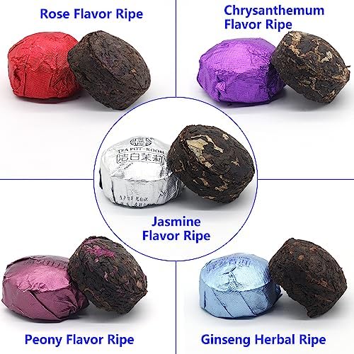 LWXLJMJZC－Ripe Puerh Tea Mini Cake 30pcs(10 Tastes*3pcs) |Yunnan Pu-erh Tea |Rice Balls (Cook&uncook) Pu'erh Tea | Mini Tuo Cha Black Tea