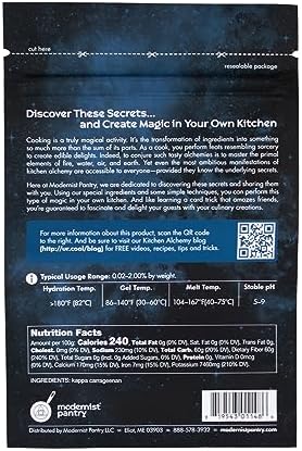 Pure Refined Kappa Carrageenan ⊘ Non-GMO Vegan OU Kosher Certified - 100g/4oz (The original recommended for Vegan Cheese)