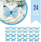 Sugar Robot Edible Butterflies for Cake Decorating - Small Pastel Blue Butterfly Cake Toppers and Cupcake Toppers - Decoration Made in the USA - Premium Crafted (Blue)