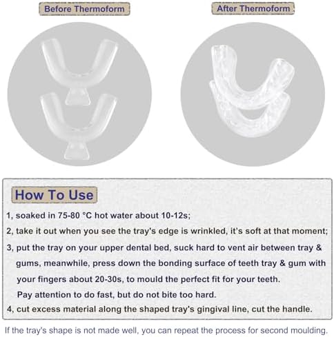 14pcs Dental Trays for Whitening Teeth, Thin Thermoform Moldable Mouth Tray for Teeth Whitening, Teeth Whitener Trays Kits Mouth Guard Care Oral Hygiene Tooth Tool