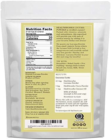Healthworks Superfoods Lucuma Powder Organic - 16 Oz / 1 Lb - Raw, All-Natural & Certified Organic - Keto, Vegan & Non-GMO - Peruvian Origin - Antioxidant Superfood