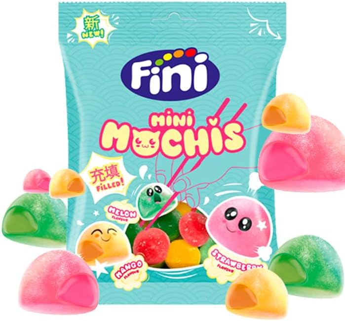 Fini Mini Mochis I Melon, Mango and Strawberry flavored Gummy Candy I 165g 5.82 ounce
