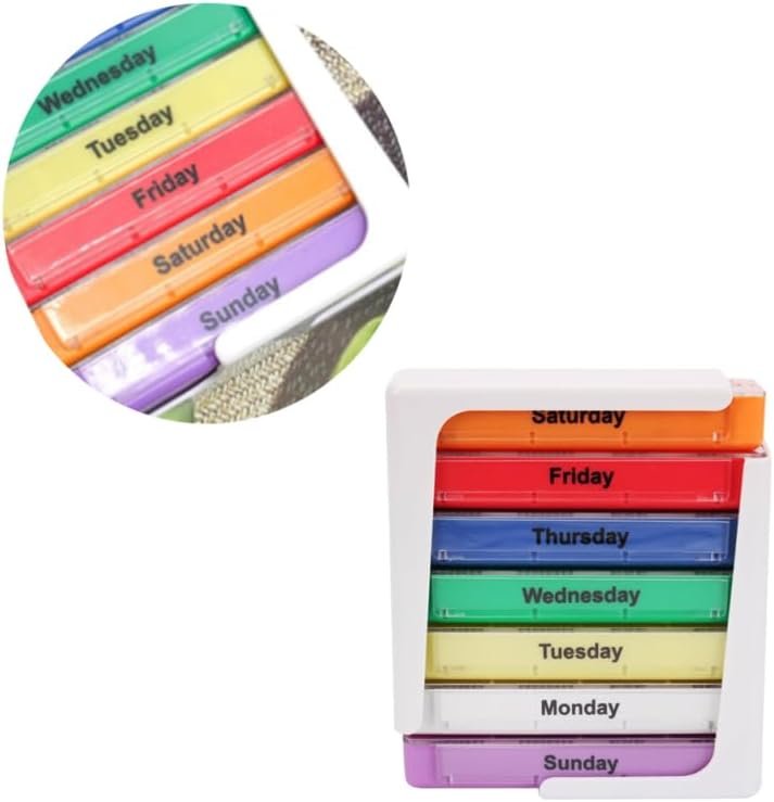 Didiseaon Seven-Day Medicine Box 28 Compartments Portable Drawer Organizer Case for Daily Pill Storage and Travel Convenience
