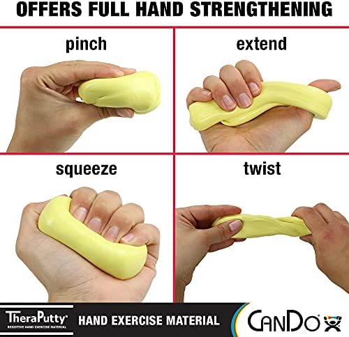 CanDo 10-2611 Theraputty Plus Hand Exercise Putty, Yellow, 3oz, X-Soft