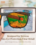 Bloomoak Orange Reading Blue Light Glasses,Computer Readers with Magnification,Relieve Eye Strain &Improve Sleep