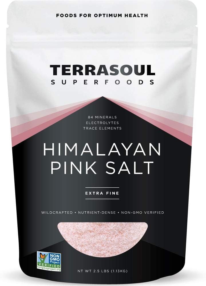 Terrasoul Superfoods Himalayan Pink Salt, 2.5 Lbs - Extra Fine | Trace Minerals