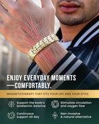MagnetRX® Magnetic Bracelets for Men - EllipseMAX 5X Strength 5,000 Gauss Magnets - Designed in USA & Patent Pending - Premium Titanium Mens Magnetic Bracelet & Adjustable Length (Silver/Gold)