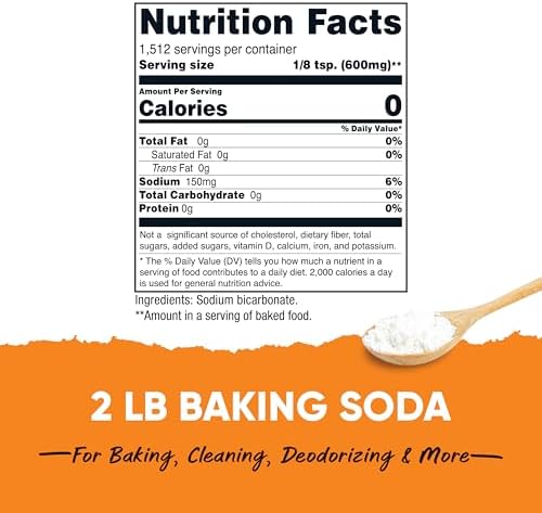 Nutricost Baking Soda (2 LBS) - For Baking, Cleaning, Deodorizing, and More (Pantry)