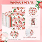 100PCS Strawberry Paper Napkins 3 Ply Disposable Hand Towels for Bathroom Summer Red Berry Guest Napkins Decorative Strawberry Striped Dinner Napkins for Berry Sweet Baby Shower Birthday Party