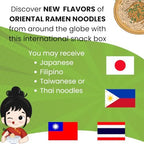 Mystery Asian Ramen Noodles Variety Pack of 12 Instant Noodle with Chopsticks