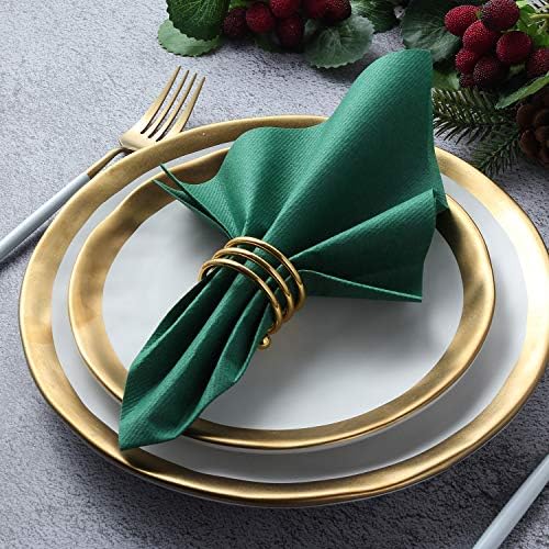 LEKOCH 50-Pack Premium Airlaid Napkins & Guest Towels - 16x16 Inch Large Linen-Feel Disposable Paper | Ultra Soft, Absorbent & Cloth-Like | For Dinner, Christmas, Party, Bathroom(Sage Green)