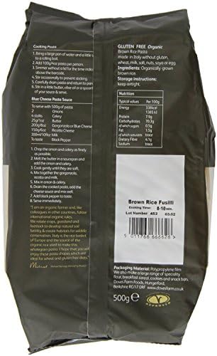 Doves Farm Organic Gluten Free Brown Rice Fusilli (500g) - Pack of 6
