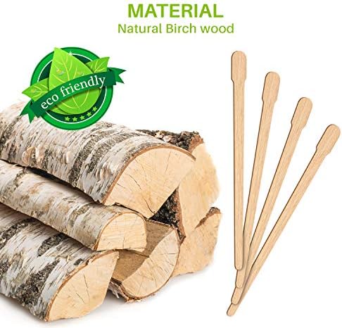 Mibly 200 Pcs Wooden Wax Sticks - Eyebrow, Lip, Nose Small Waxing Applicator Sticks for Hair Removal and Smooth Skin - Spa and Home Usage