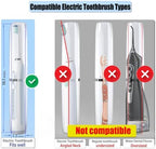 Long Ventilated Electric Toothbrush Travel Case, Portable Holder, Fits Most Standard Straight Electric Toothbrushes (White)