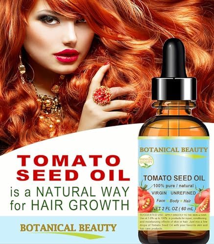 Botanical Beauty TOMATO SEED OIL 100% Pure Natural Virgin Unrefined Cold-pressed Carrier Oil for Face, Skin, Body, Hair, Lip, Nails. Rich in Vitamin E, Lycopene (0.5 Fl Oz)