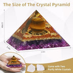Hopeseed Orgone Crystal Pyramid Orgonite Amethyst&Tiger's Eye Stones Healing Crystals Pyramid for Positive Energ Reduce Stress Chakra Meditation Attracts Lucky and Success Spiritual Gifts