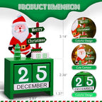 2025 Christmas Countdown Advent Calendar, Days Until Christmas Countdown Desk Wooden Decoration Home Ornaments Office Decor Funny Gifts for Kids & Adult - Santa