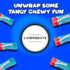 Airheads Candy Mini Bars, Blue Raspberry Flavor, 40 Pieces Bulk Bag, Individually Wrapped Non-Melting Chewy Fruit Taffy, Gluten Free, Perfect for Birthdays, Parties & Pantry (1 lbs)